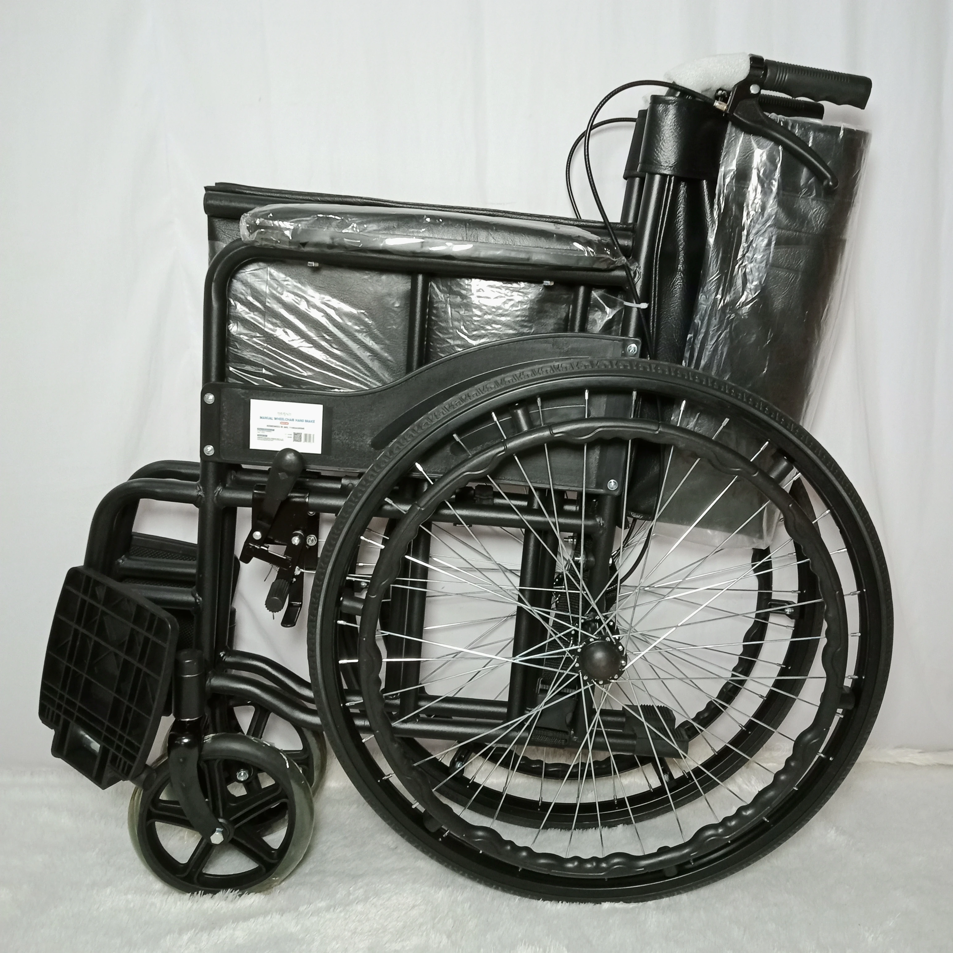 (BARU) KURSI RODA STANDAR RUJI BLACK + HAND BRAKE ONE HEALTH (ZZZ-VA) // SP-XMZ