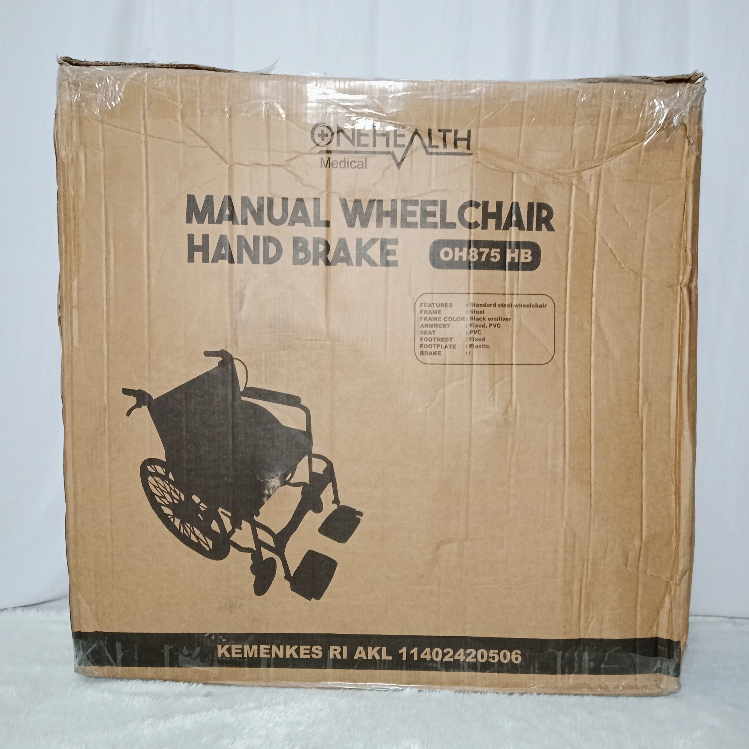 (BARU) KURSI RODA STANDAR RUJI BLACK + HAND BRAKE ONE HEALTH (ZZZ-VA) // SP-XMZ
